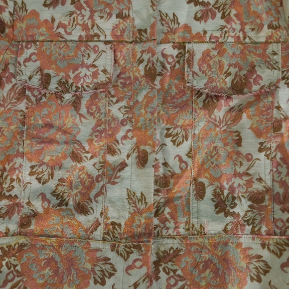 NWT | ASOS Floral Jacquard Cropped Blazer with Raw Edge Details | UK 12/US 8 - Picture 4 of 9